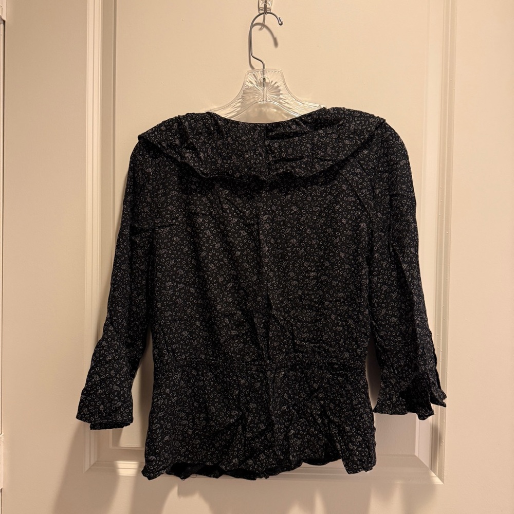 HINGE Print Cascade Ruffle Top - Picture 9 of 9